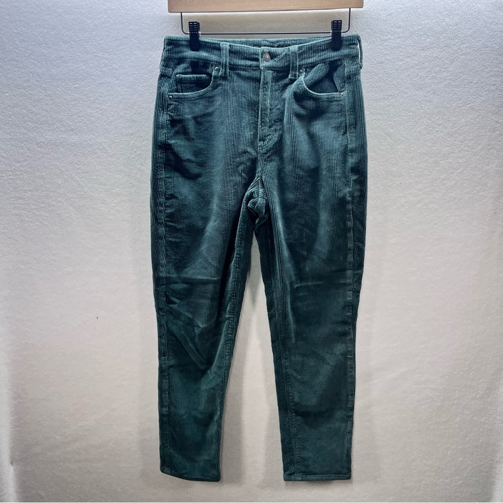 American Eagle Corduroy Mom Jeans Womens 4 Green Stretch Pants Cute 3038